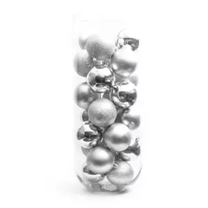 Lot de 30 boules de Nol (D80 mm) New Alpine Argent