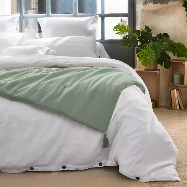 Coperta Getto In Cotone Morbido Per Divano Letto - Stile Scandi Tradizionale, Con Frange Decorative - Foto 2