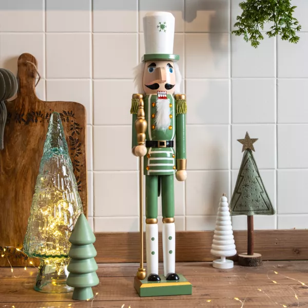 Soldat Casse-Noisette En Bois Décoratif Pour Noël - Tailles 38cm, 60cm, 82cm - Couleurs Vert Ou Rouge