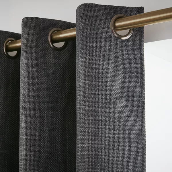 Deconovo Verduisterende Gordijnen met Ringen – Kant en Klaar Thermische Gordijnen voor Slaapkamer en Woonkamer, Zwart, 135x240 cm (2 stuks