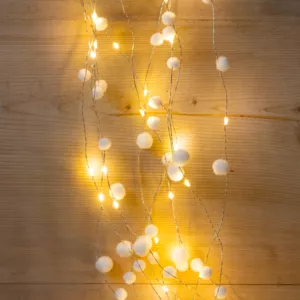 ENLACE LED Lichterkette 3m - 20 Warmweiße Kugeln Mit Blinkfunktion | Batterie & USB Betrieb