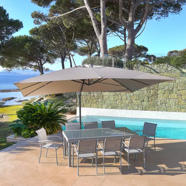 Parasol Dport Bahia rectangulaire (L4 x l3 m) - Taupe