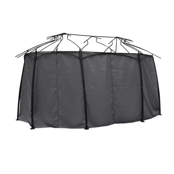Palmeira Set 4 Tende Per Gazebo: Misura 4x3 M, Colore Ardesia, Per Strutture Da Giardino