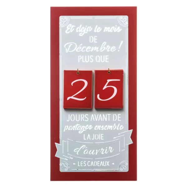 Calendrier de l'Avent Pancarte Rouge