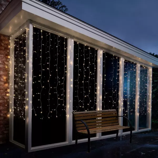 Cortina de luces A1,50 m L2,25 m Super chaser Blanco clido 240 LED