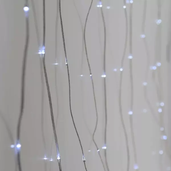 Cortina de luces alto 1,90 m Blanco frío 400 Micro LED