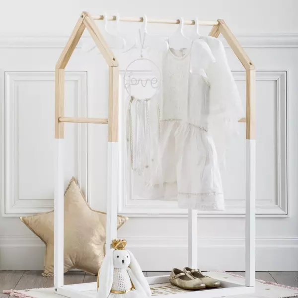 Børnegarderobe i træ (H100 cm) Hvidt Hus