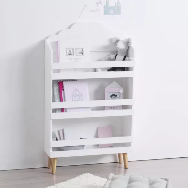 Libreria bambini legno (H100 cm) Nuvola Bianca