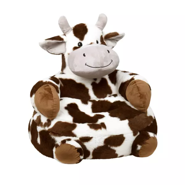Pouf peluche vache enfant (H45 cm) Lise Marron