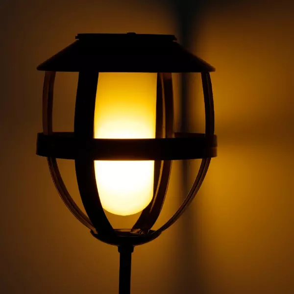 Baliza de jardin LED solar (H80 cm) Efecto llama- Negro