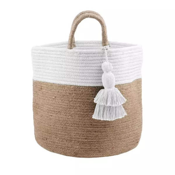 Jute opbergmand Maori Wit