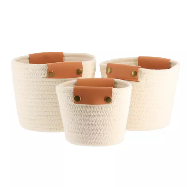 Juego de 3 cestas Simili Blanco