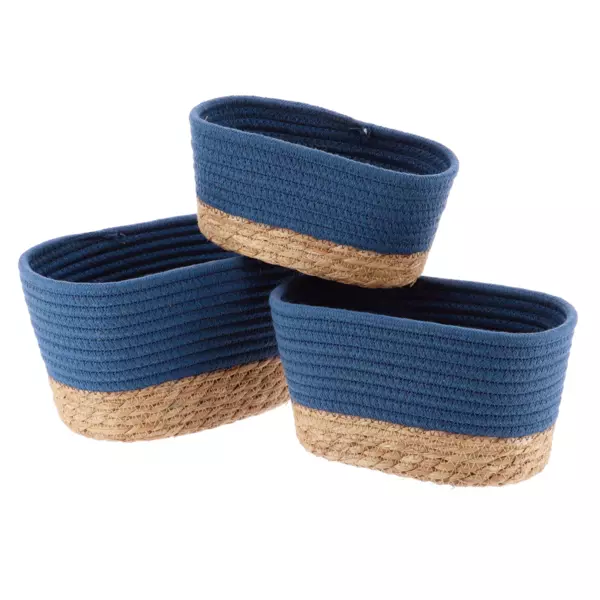 Set van 3 opbergmanden (H13 cm) tijdloos Indigo Blauw
