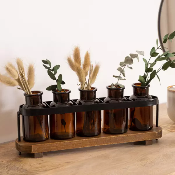 Solflores de madera y metal Sophie Negro