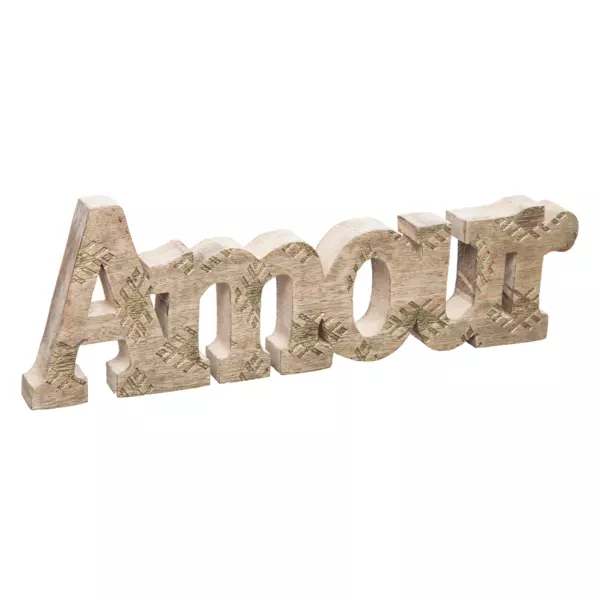Decoratie woord Amour mangohout Naturel