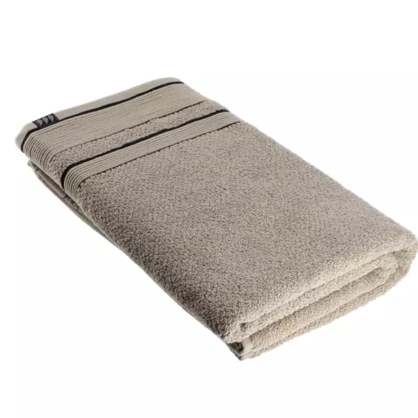 Badehndklde i bomuld (90 x 150 cm) Black Line Gr snor / sort