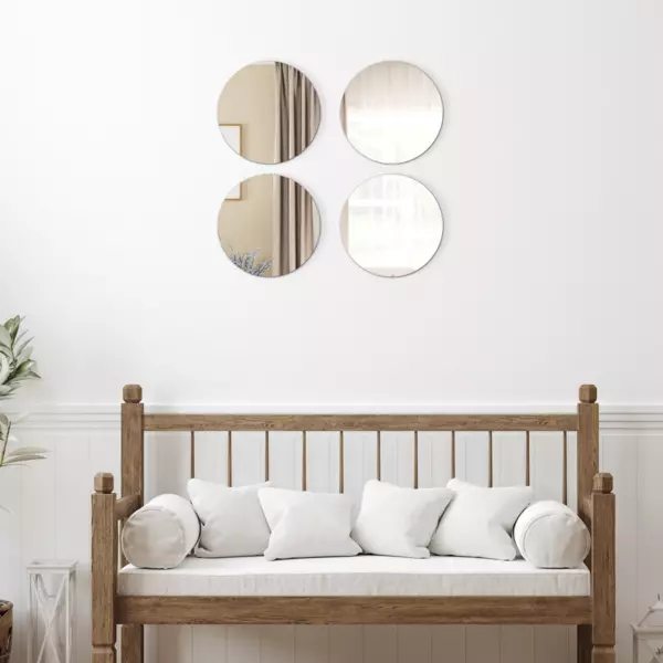 St af 4 selvklbende spejle (D30 cm) Runde