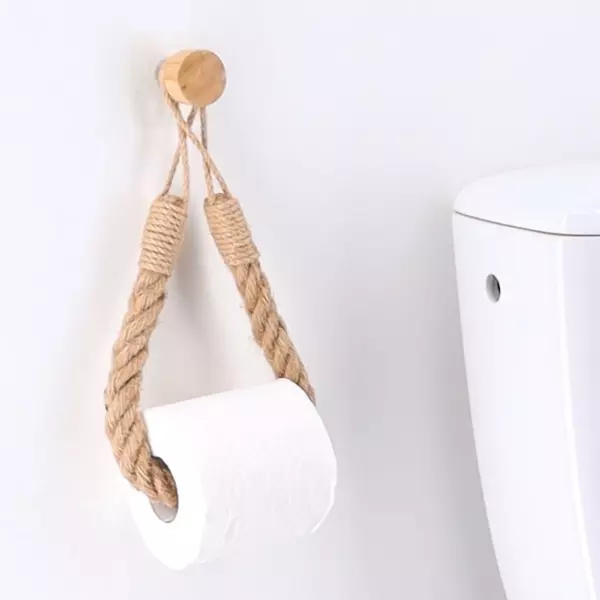 Toiletrulleholder - selvklbende hndkldeholder Easy Chic Natur Reb