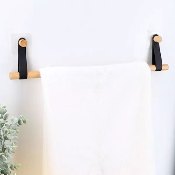 Toallero adhesivo 1 barra Easy Chic Negro