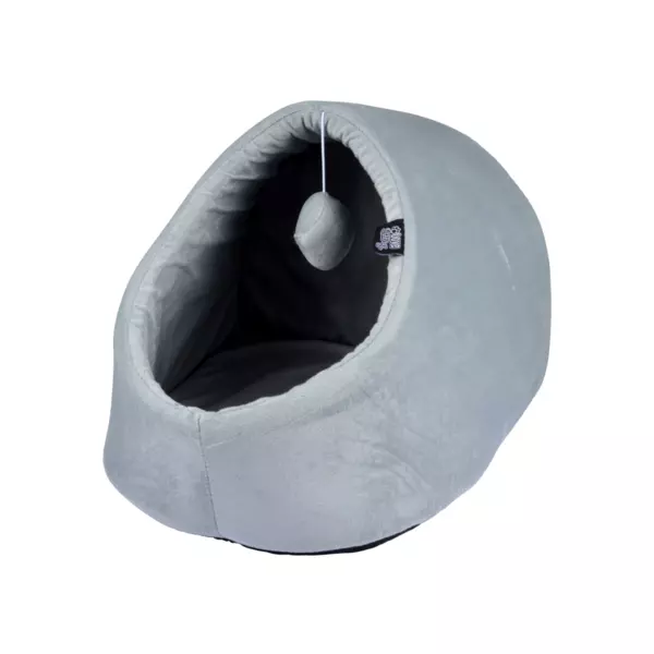Katzenhaus mit Spielzeug Sweet L35 cm Hellgrau