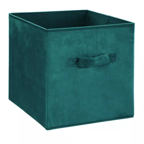 Opbevaringskurv Velouria i petrolbl