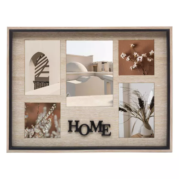 PĂŞle-mĂŞle mural 5 photos (H32 cm) Ewen Bois naturel