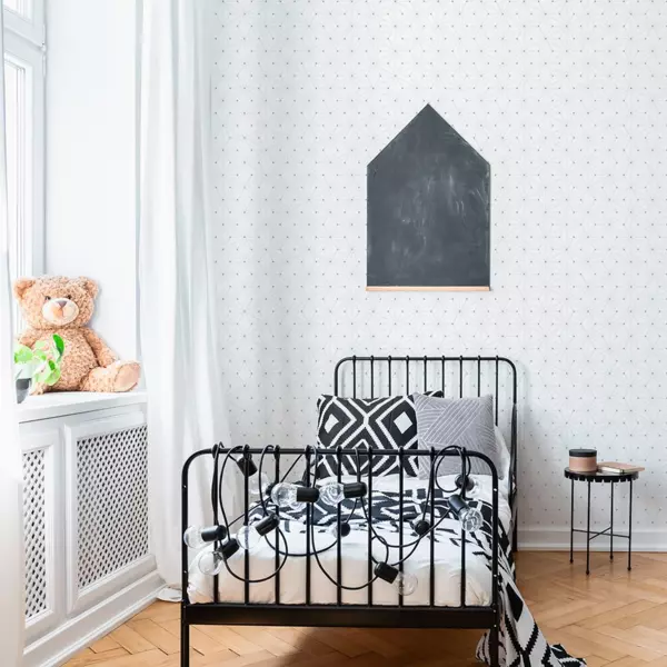 Dcoration murale adhsive  (130 x 260 cm) Asanoha Gris