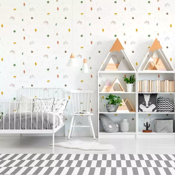 Selvklæbende vægdekoration (130 x 260 cm) Bike Multifarvet