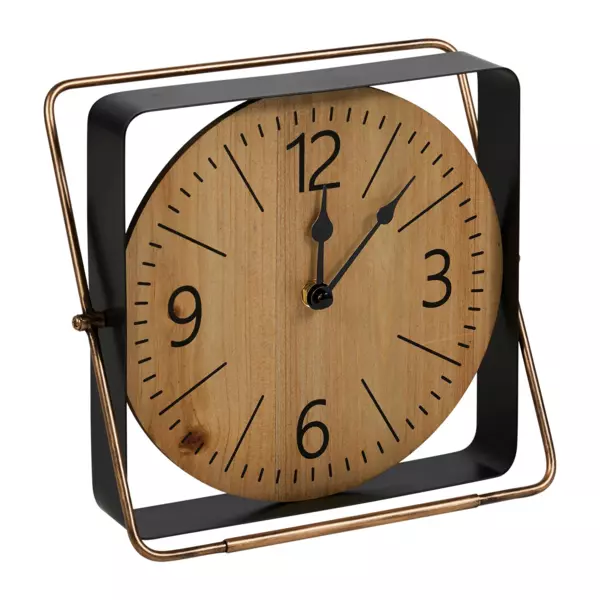 Metalen tafelklok (H25 cm) Galway Zwart