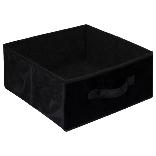 Cesta de almacén terciopelo (31 x 15 cm) Lia Negro