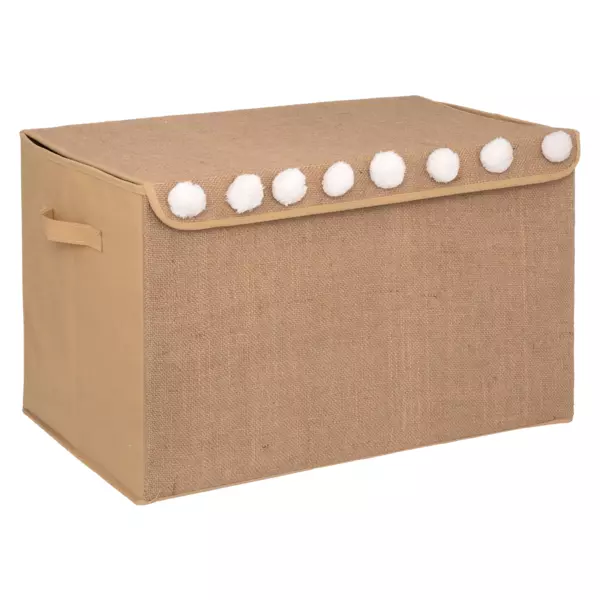 Coffre à jouets enfant jute pliant (57 x 36 cm) Elio Marron