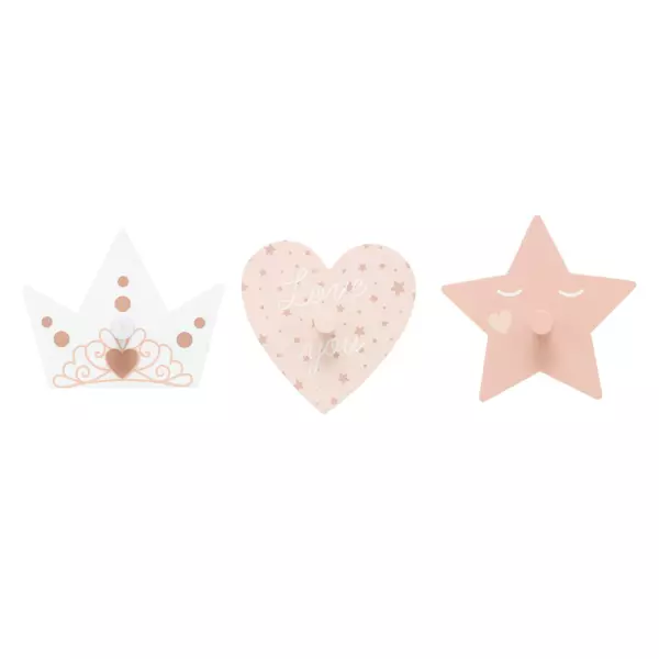 Juego de 3 piquetas Princesa Rosa