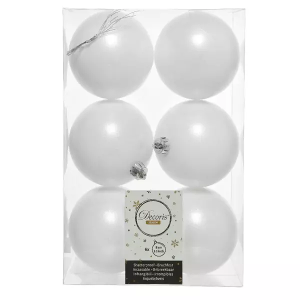 Confezione di 6 palline di Natale (D80 mm) Alpine Bianco