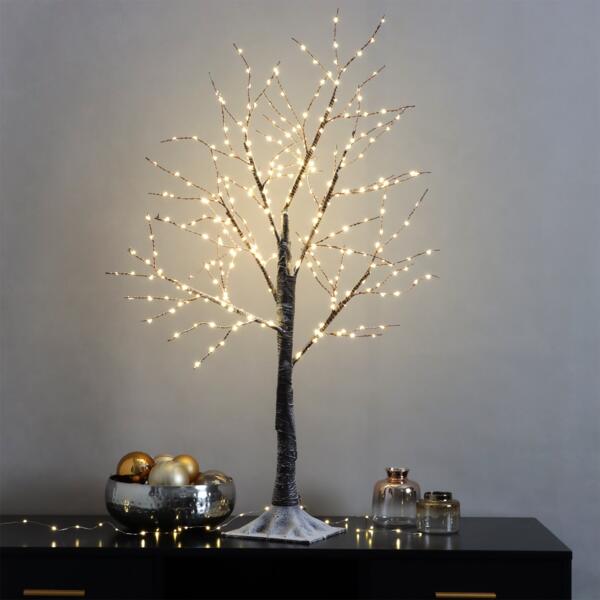 Arbre de Noël lumineux coloris blanc micro LED blanc chaud fixe extérieur –  H 2,10 m : AUTRES MARQUES - botanic®
