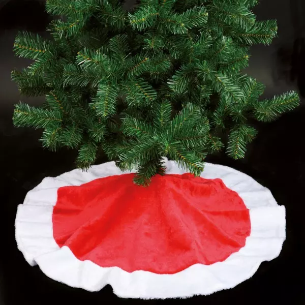 Runde Weihnachtsbaumdecke Kunstpelz
