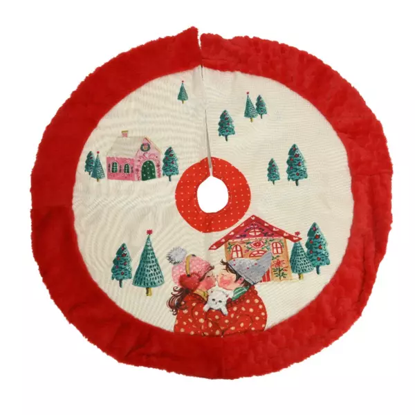 Tapis de sapin rond (D90 cm) Paysage d'antan