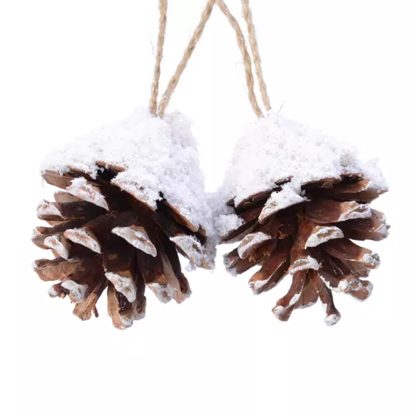 Lot de 2 pommes de pin à suspendre (H6 cm) Pini Naturel