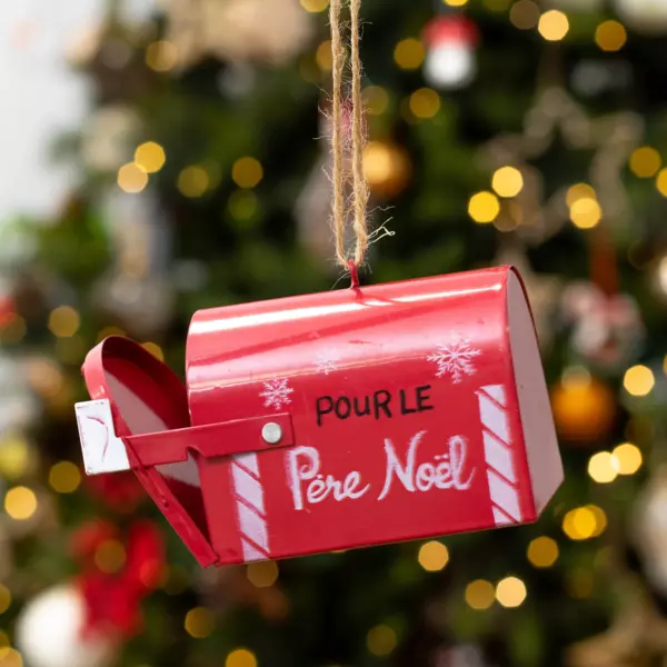 Cassetta postale di Natale da appendere (8 cm) Rosso