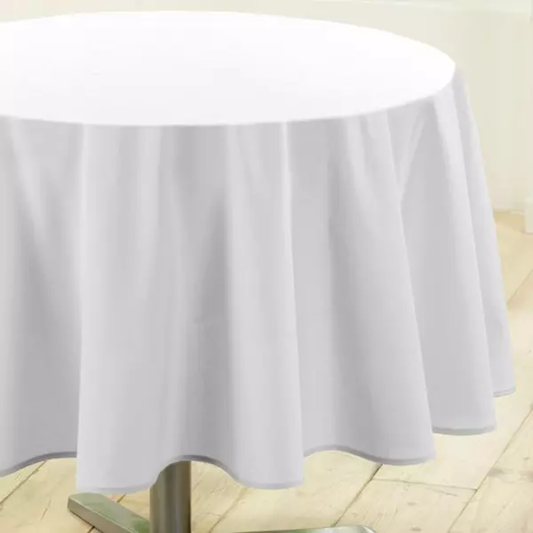 Runde Tischdecke (D180 cm) mit Fleckschutz Essentiel Weiß
