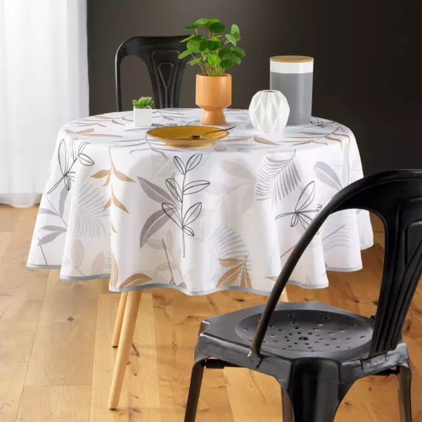 Tafelkleed rond vlekbestendig (D180 cm) Miraline Grijs