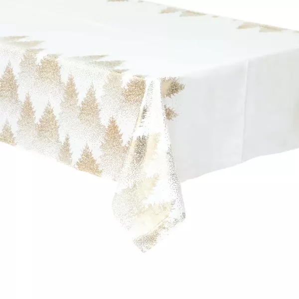 Rektangulært juleborddug (140 x 240 cm) Guldtræ