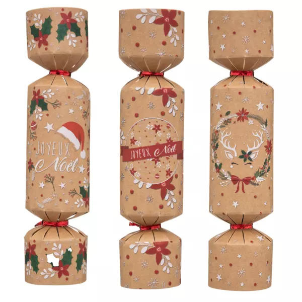 6er Set Knallbonbons Kraft Beige