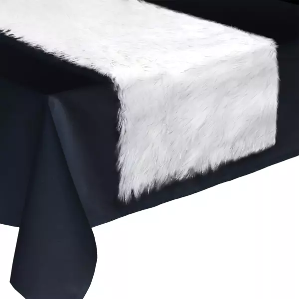 Bordløber (150 x 45 cm) Pels Hvid