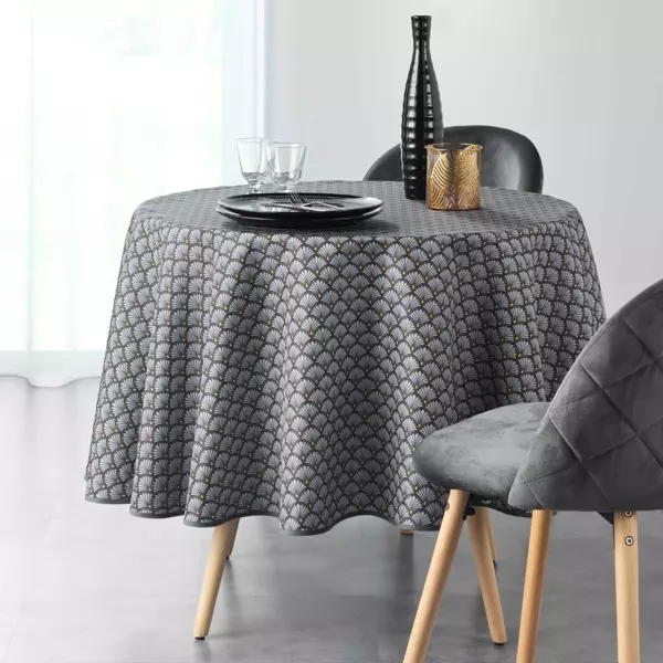 Mantel redondo antimancha (D180 cm) Artchic Gris antracita