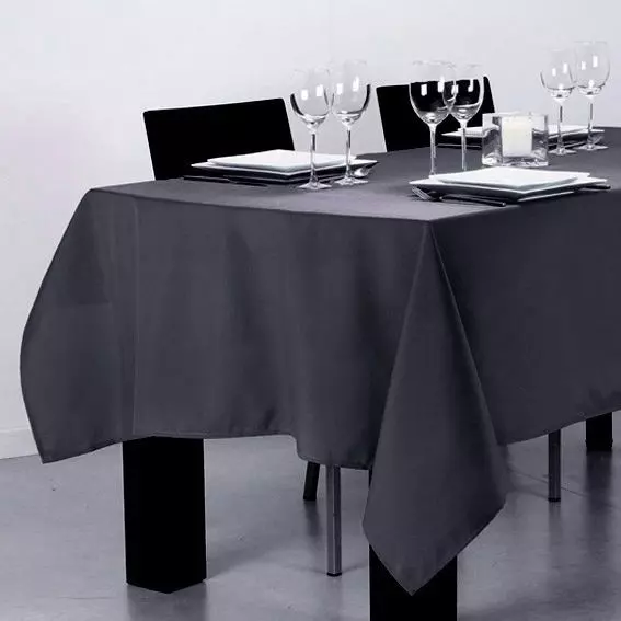 Mantel rectangular (L240 cm) Uni Gris oscuro