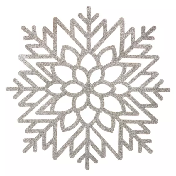 Placemat Sneeuwvlok met glitters zilver