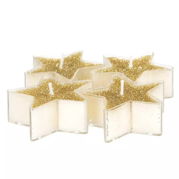 Lote de 4 velas Estrellas Oro