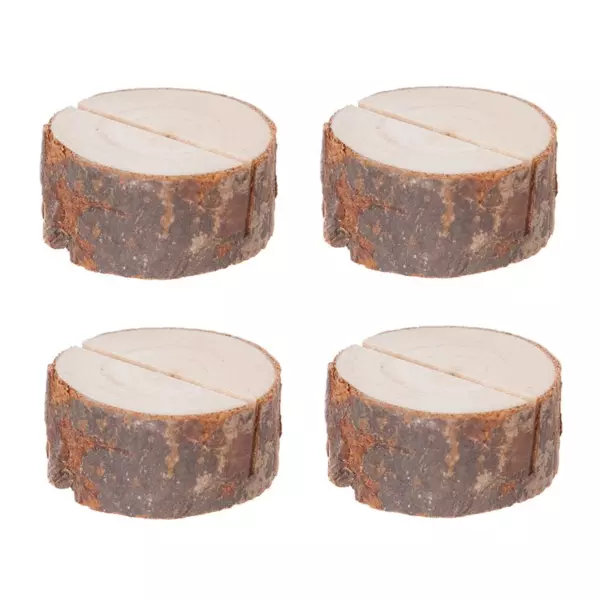 Lote de 4 marcasitios de madera Natural
