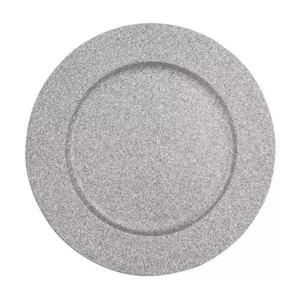 St af 12 slvfarvede glitrende bordplader