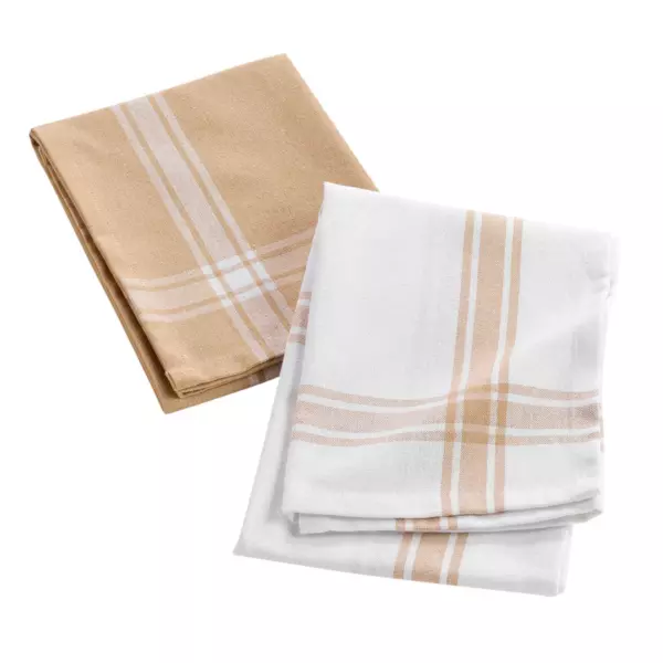 Juego de 2 trapos algodón reciclado Cuisiline Beige